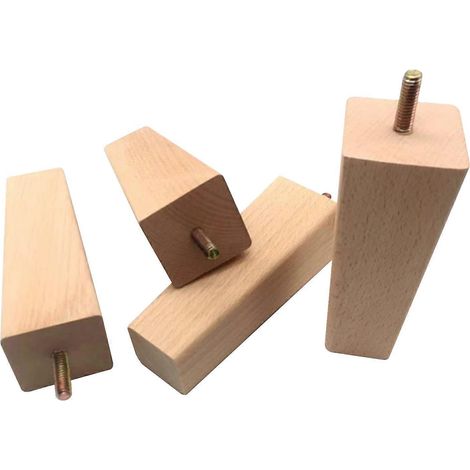 Pieds de table en bois, pieds de meubles décoratifs, ensemble de 4 pieds de canapé en bois massif (1/5)