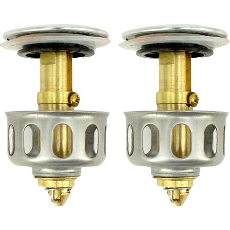 Bouchon universel de vidange pour lavabo, évier de cuisine et salle de bain, filtre à rebond en acier inoxydable, diamètre 4.5 cm. (1/5)