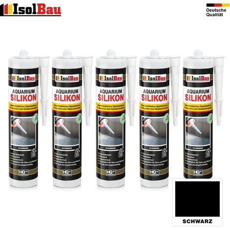 IsolBau Schwarzes Aquarium-Silikon 5 x 300 ml (1/5)