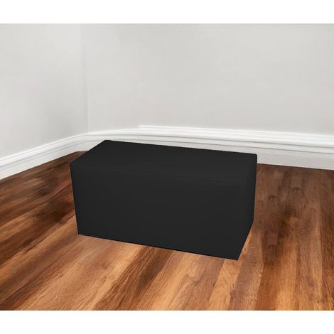 Dmora - Puf Aceto, Sillón multiusos, Puf, Puf reposapiés, Made in Italy, 90x40 h42 cm, Negro (1/3)