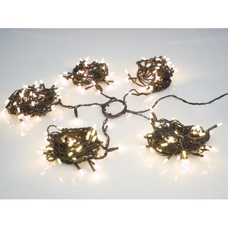 Luce Speed Light Led - Fissa - 140 Lampadine Bianco Caldo - Filo Verde - (per Albero di 150 cm)