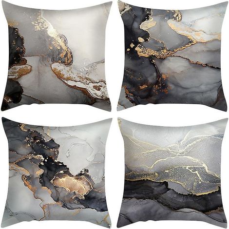 lot De 4 Housse De Coussin, Housse Coussin 45x45cm Housses De Coussin Taie D'oreiller Dcoratif Canap Pour Chambre, Canap, Chaise, Lit,jardin(textu (1/5)