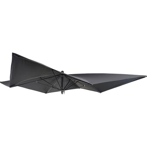 Ersatz-Bezug für Luxus-Sonnenschirm HHG-872, Sonnenschirmbezug Ersatzbezug, 3x3m (Ø4,24m) Polyester anthrazit