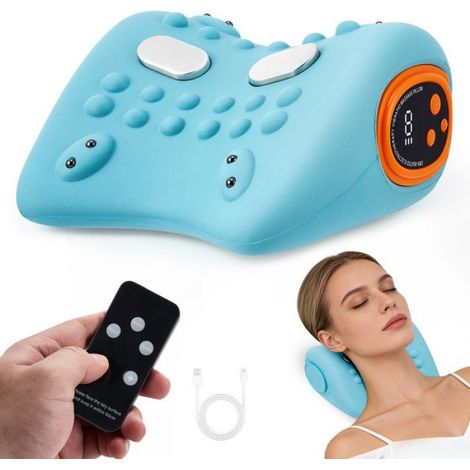 Masseur Cervical - EMS Chaleur Vibration - 6 Modes EMS 3 Températures 3 Vitesses - Ergonomique Sans Fil - 1200 mAh USB-C - 590 g (1/4)