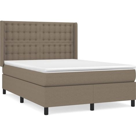 Maison Exclusive - Giroletto a Molle con Materasso Tortora 140x190 cm in Tessuto (1/5)