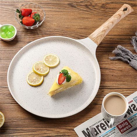 Poêle À Crêpes - Poêle Antiadhésive 24 Cm - Fond Magnétique Compatible Induction - Revêtement Céramique Sans PFOA - Poignée Ergonomique - 1 Pièce