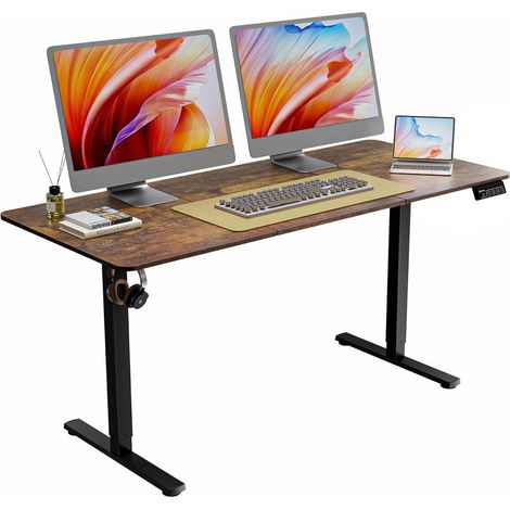 Schreibtisch Höhenverstellbar Elektrisch Braun 160 x 70 cm (1/5)