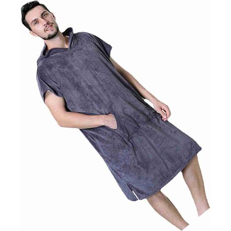 Peignoir de bain à séchage rapide, cape polaire, peignoir de surf et de plongée à capuche, serviette de bain, poncho de plage, peignoir d'intérieur chaud et coupe-vent pour hommes et femmes (1/2)