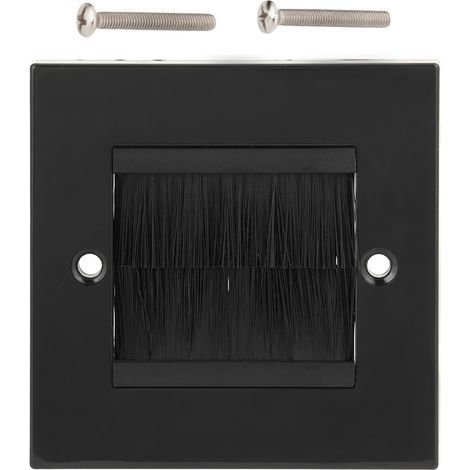 Cache-Câble avec Brosse Anti-Poussière Panneau de Montage Noir pour Plaque Murale (1/5)