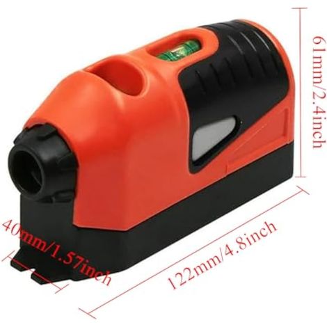 Niveau laser rouge autonivelant, outil de mesure verticale, guide de réglage de niveau à bulle, marqueur laser infrarouge pour murs et sols avec bulle de nivellement. (1/3)