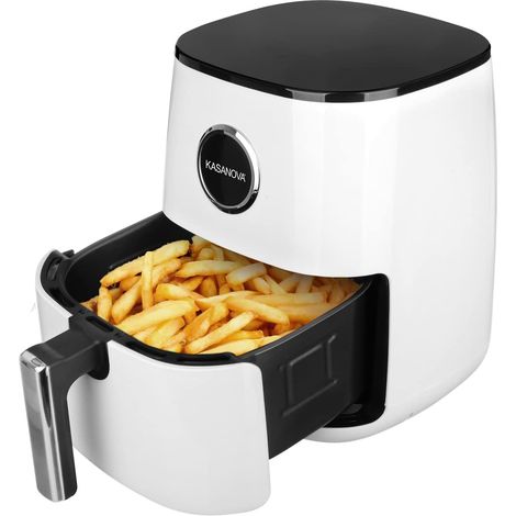 KASANOVA Friggitrice ad aria 4 Litri, friggitrice senza olio con 7 programmi di cottura, temperatura fino a 200°C, friggitrice ad aria 1250 watt, no fumo e cattivi odori (1/5)