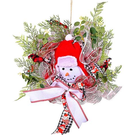 Künstlicher Weihnachtskranz, Schneemann, Hochzeitsschleife, dekorativer Anhänger