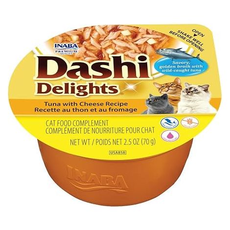 INABA DASHI DELIGHTS FRIANDISES POUR CHATS À BASE D'INGRÉDIENTS DE HAUTE QUALITÉ, RICHES EN HUMIDITÉ ET EN PROTÉINES, FAIBLES EN