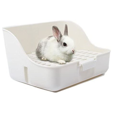 Caja de arena para conejos fácil de limpiar para aprender a usar el baño para animales pequeños/conejos/cobayas/hurones (1/5)