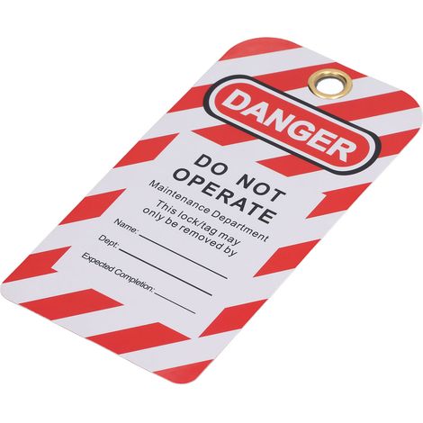 20-teiliges Lockout-Tagout-Etiketten-Set, PVC-Kunststoff, wiederverwendbare technische Sicherheitswarnschilder, rot (1/5)