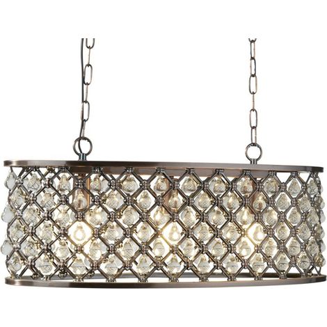 Marquise 3Lt Oval Pendant - Metallo e vetro color rame antico (1/5)