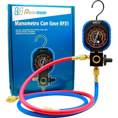 KIT manometro Reforzado con llave de paso 1 via R32,R410a,R134a (1/5)