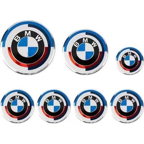Satz mit 7 Radkappen zum 50-jährigen Jubiläum, 4 Stück à 56 mm, kompatibel mit BMW 3er, 5er, 4er/2er, X5, X3 und X6 (1/5)