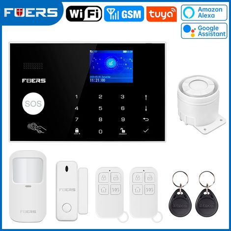 (Pack 1) Système d'alarme de sécurité domestique sans fil Wi-Fi GSM, compatible avec le contrôle via application mobile (1/5)