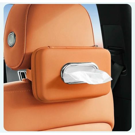Kreative Taschentuchbox fürs Auto, Taschentuchbox zum Aufhängen an der Armlehne, multifunktionales Taschentuchtäschchen mit Sonnenschutz, orange
