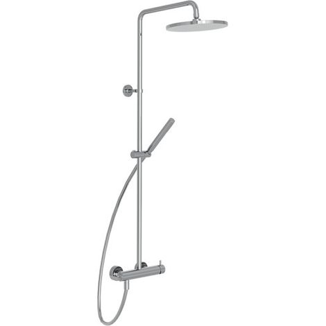 Cristina Ondyna – Colonne de douche mécanique mitigeur chromé – Pomme haute – Jet pluie – Finition métal – Longueur ajustable – TE40951