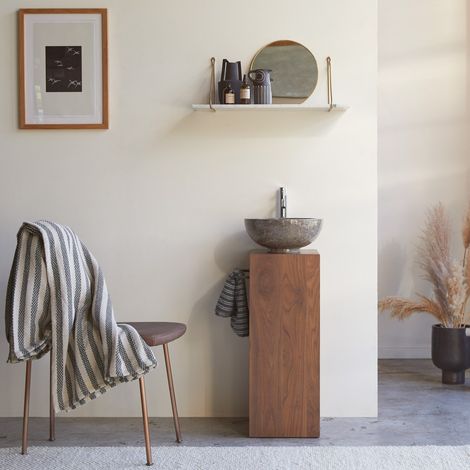 Meuble Salle de bain en bois de noyer 30 Stelle gauche (1/5)