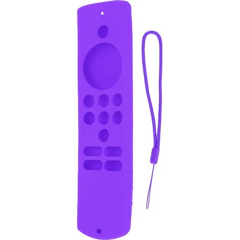 Coque en silicone souple antidérapante pour télécommande Fire TV Stick Lite, avec dragonne, violet, protection antichoc (1/5)