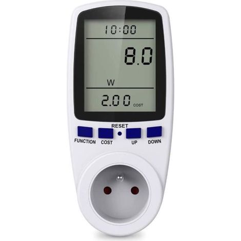 Prise Compteur d'Énergie Numérique,Prise de Consommation Electrique Surveillance de l'Énergie pour les Gros Appareils (1/4)