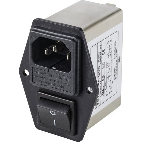 TRU COMPONENTS TC-10101524 Netzfilter mit Kaltgerätebuchse, mit Schalter 250 V/AC 4 A 1.2 mH 1 St. (1/3)