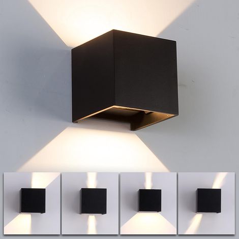 Wandlampe LED Dimmbar, 12W Schwarz Aluminum Modern Wandleuchte Innen Licht up Down Wandlicht für Wohnzimmer, Flur, Balkon, Treppen (Warmweiß)