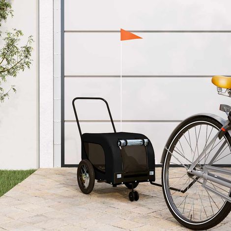 vidaXL Remorque de vélo pour animaux de compagnie noir (1/5)