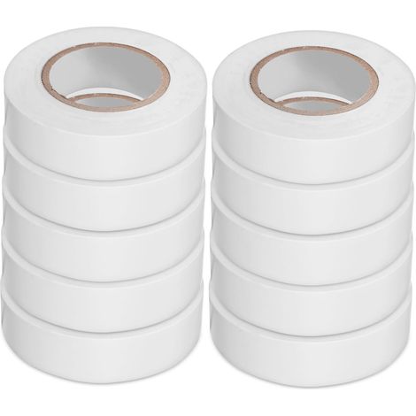 Rouleau de ruban isolant en PVC blanc, 20 mètres, résistant aux (1/5)