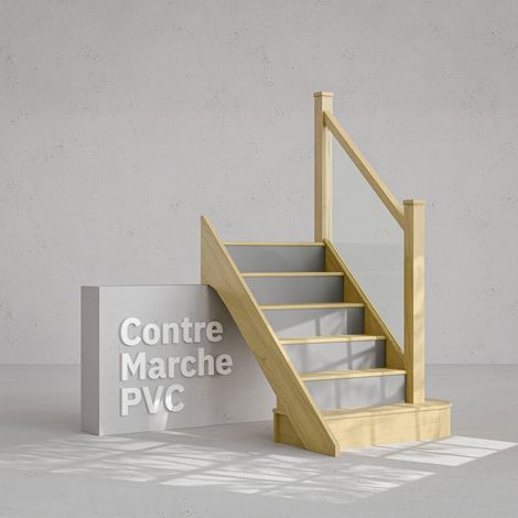 Contremarche Escalier PVC - Gris Squale H. 17 x L. 98 cm - À l'unité (1/4)