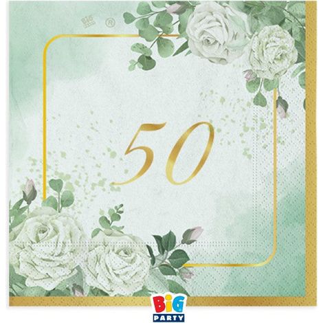 Big Party Piatti 50 Anni Eucalipto D 20 Cm Cf 6 Pz