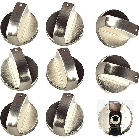 Metal Control Knobs, Universal Control Knobs, Gas Stove, Silver Metal Buttons for Gas Cookers, Oven or Hobs