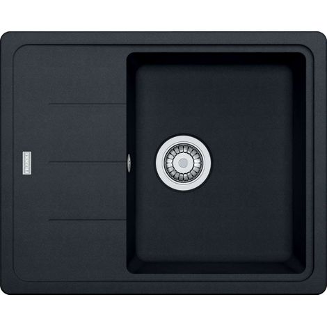 Franke – Évier en fragranit BFG 611-62 réversible 62x50 cm – Égouttoir variable à droite ou à gauche – Bonde à panier et siphon inclus