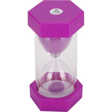 Sablier Hexagonal Décoration Bureau, Minuteur Sable Violet, 30 Minutes (1/5)