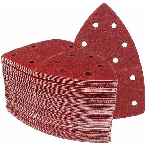 Lot 25 feuilles abrasives 105 x 152 mm Grain 60, auto-adhésives, 11 trous (1/4)