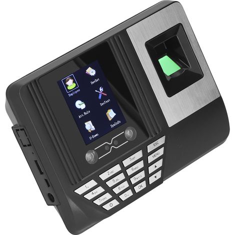 Pointeuse avec écran TFT 4,3 pouces, invite vocale, reconnaissance faciale, empreinte digitale et mot de passe, idéale pour les bureaux, les usines, les hôtels et les écoles (prise 100-240 V). (1/5)