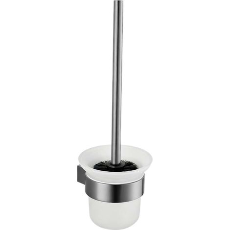 kielle Vega - Scopino WC a parete con supporto, vetro satinato/gun grey 40518027 (1/2)