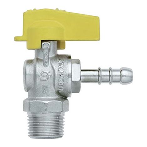 VALVOLA SFERA GAS A SQUADRA 586 BUGATTI  OTTONE NICHELATO MM  8X1/2M