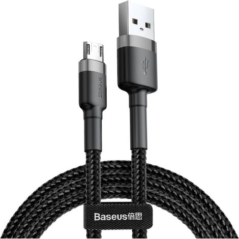 Daten- und Ladekabel, Cafule CAMKLF-BG1, USB auf Micro-USB, 1 m, 2,4 A, Schwarz/Grau (1/5)