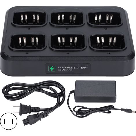 Sechsfache Schnellladestation für Motorola-Funkgeräte, Mehrfachladegerät für Zweiwegfunkgeräte, 110-240V US-Stecker.