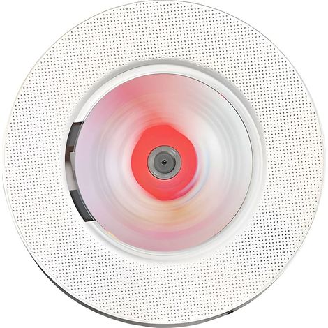 Lecteur CD mural Bluetooth 5.0, radio FM, télécommande, lecteur MP3/CD blanc (1/5)