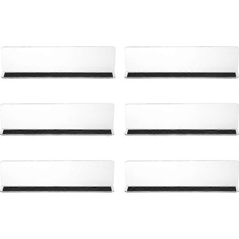 lot de 6 séparateurs d'étagères en forme de L, cloisons en plastique, séparateurs de marchandises pour magasins-25X7X6CM (1/3)
