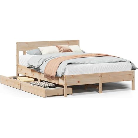 Maison Exclusive - Letto senza Materasso 135x190 cm in Legno Massello di Pino