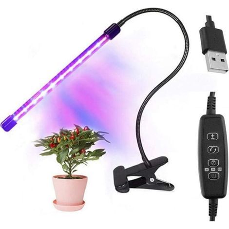 LED-Pflanzenlampe – 5 V, rotes und blaues Licht, USB, einflammig – ideal als Zusatzbeleuchtung für Pflanzen (1/5)