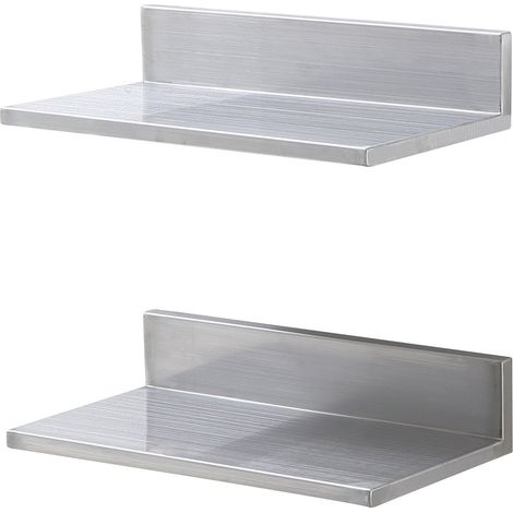 Étagère murale flottante en acier inoxydable 21,8 x 40,6 cm capacité 20 kg idéale pour restaurants cuisines bars hôtels. (1/5)