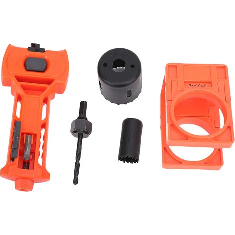 Kit d'installation de serrure de porte et de loquet, lames commutables, ciseau supérieur, outil à mortaise, scie cloche Orange (1/5)