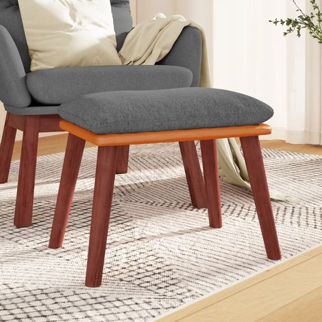 Repose-Pieds pour Salon ou Chambre - Tabouret Pouf Gris clair 45x29,5x39 cm Tissu et similicuir BV935069 - BonneVie (1/5)